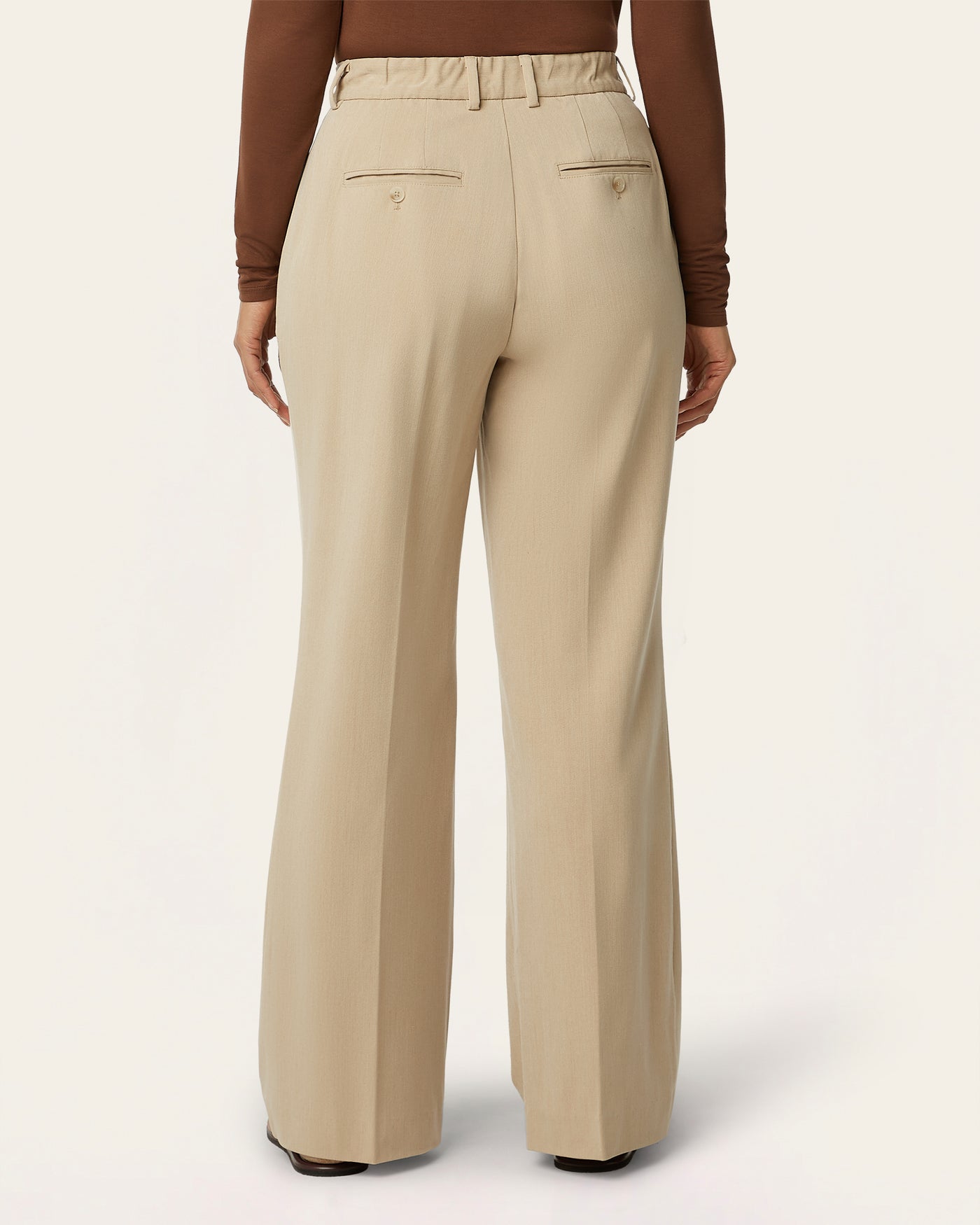 Pleated Signature wide pants - Sand