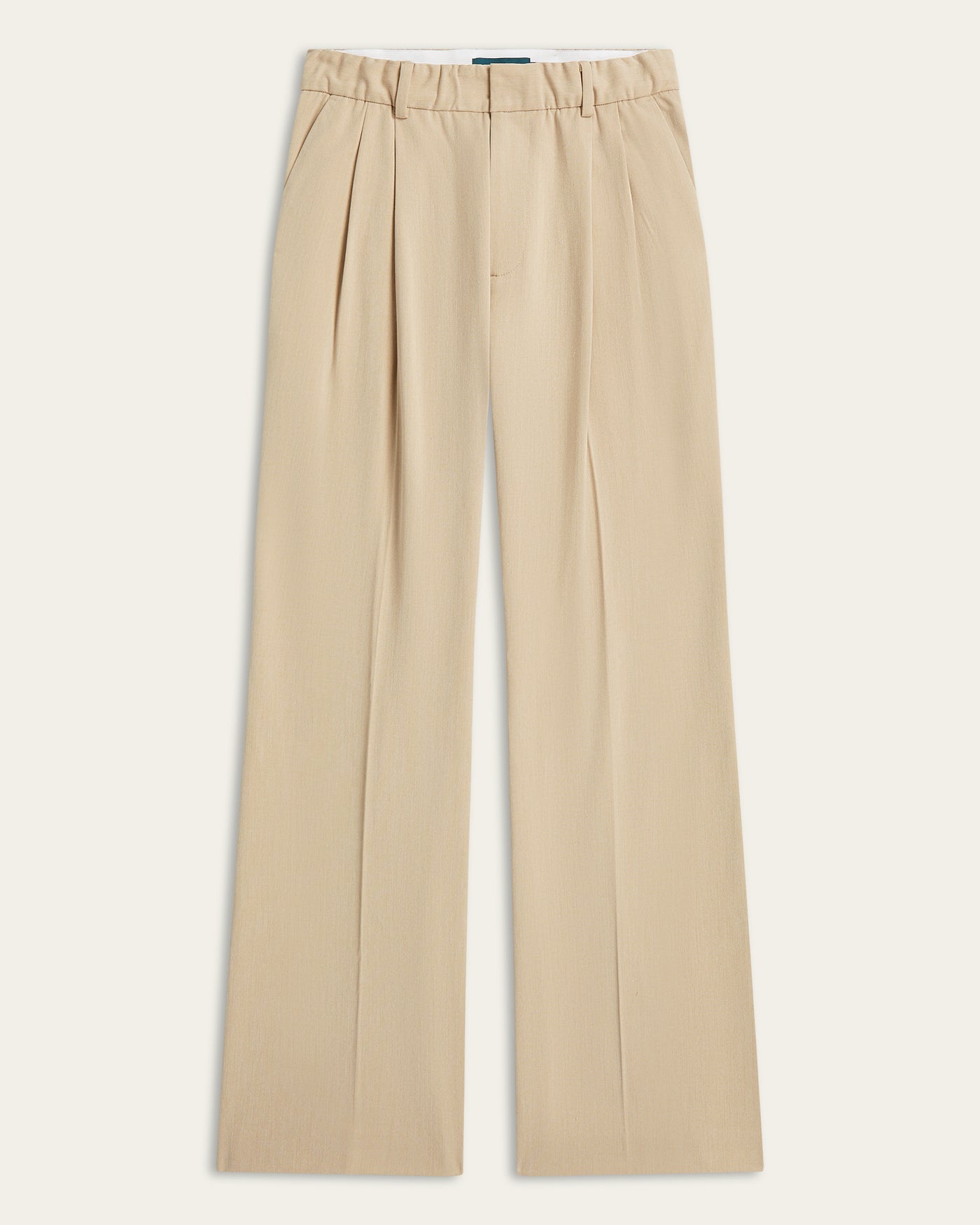 Pleated Signature wide pants - Sand
